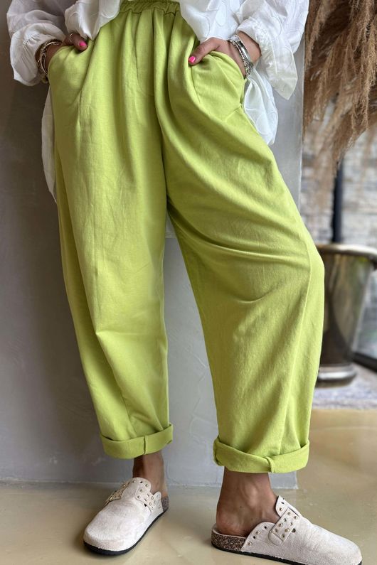 Lagen Seamed Tapered Barrel Pant Kiwi /7=